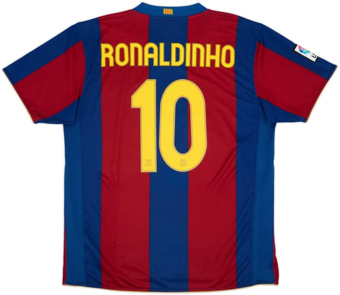 2007-08 Barcelona Home Shirt Ronaldinho #10 - 6/10 - (XL)