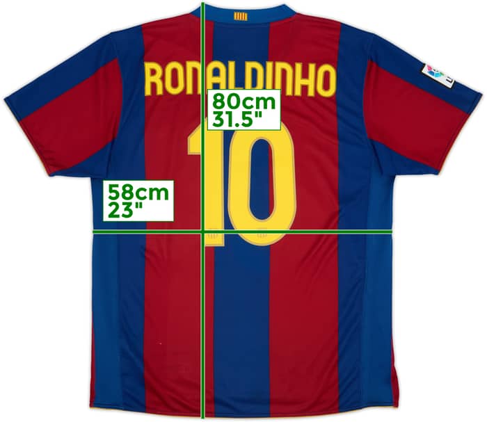 2007-08 Barcelona Home Shirt Ronaldinho #10 - 6/10 - (XL)