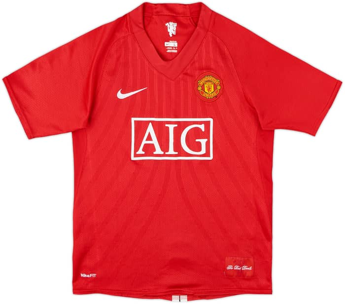 2007-09 Manchester United Home Shirt - 8/10 - (L.Boys)