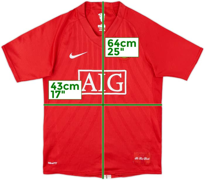 2007-09 Manchester United Home Shirt - 8/10 - (L.Boys)