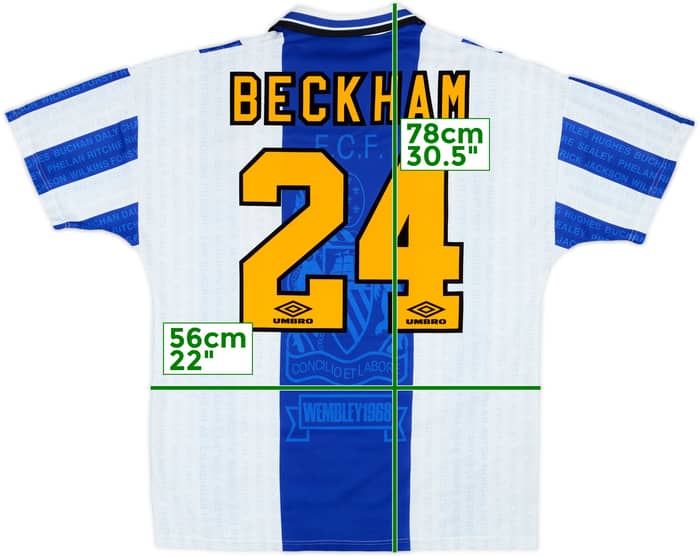1994-96 Manchester United Third Shirt Beckham #24 - 9/10 - (L)