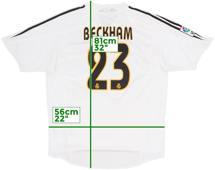 2004-05 Real Madrid Titular Camiseta Beckham #23 - 5/10 - (L)