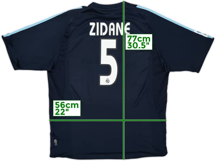 2003-04 Real Madrid Away Shirt Zidane #5 - 8/10 - (XXL)