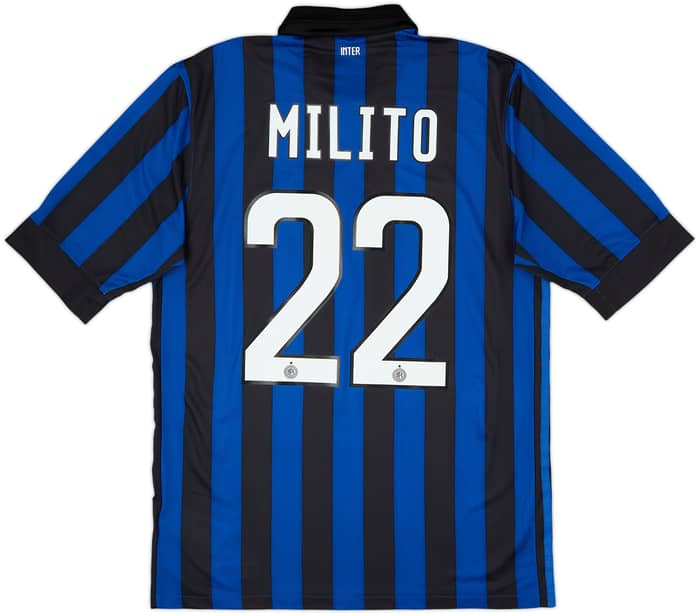 2011-12 Inter Milan Home Shirt Milito #22 - 8/10 - (M)