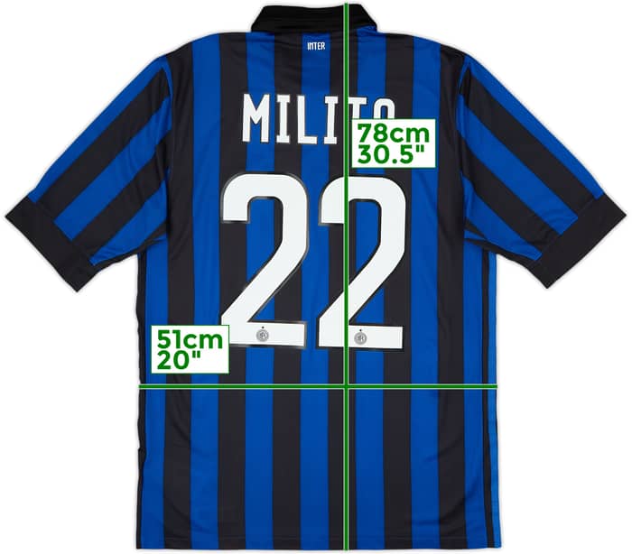 2011-12 Inter Milan Home Shirt Milito #22 - 8/10 - (M)