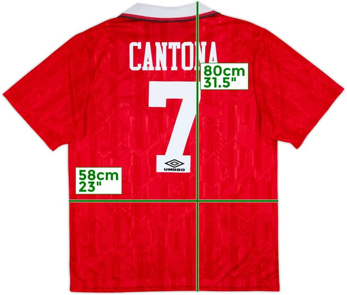 1992-94 Manchester United Home Shirt Cantona #7 - 8/10 - (XL)