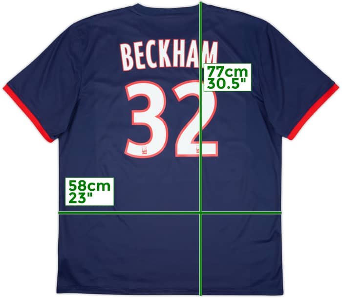 2013-14 Paris Saint-Germain Home Shirt Beckham #32 - 8/10 - (XL)