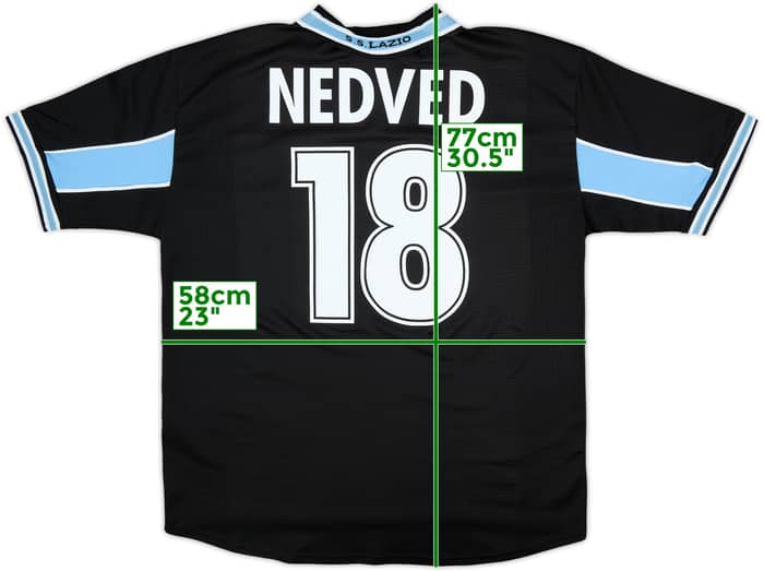 1998-99 Lazio Camiseta Visitante Nedved #18 - 8/10 - (XL)