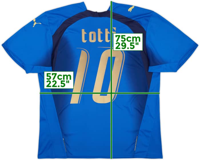 2006 Italy Basic Home Shirt Totti #10 - 5/10 - (L)