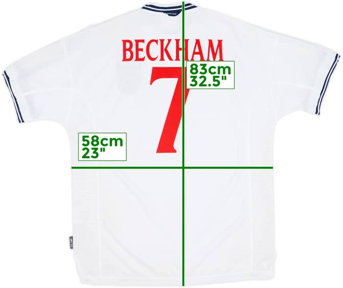 1999-01 England Home Shirt Beckham #7 (XL)