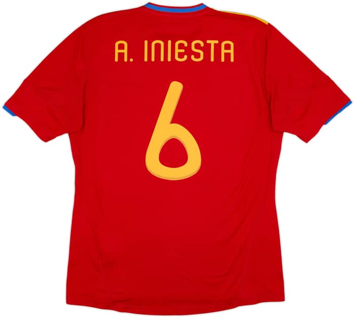 2009-10 Spain Home Shirt A.Iniesta #6 - 6/10 - (L)