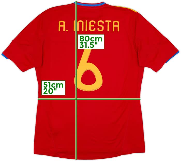 2009-10 Spain Home Shirt A.Iniesta #6 - 6/10 - (L)