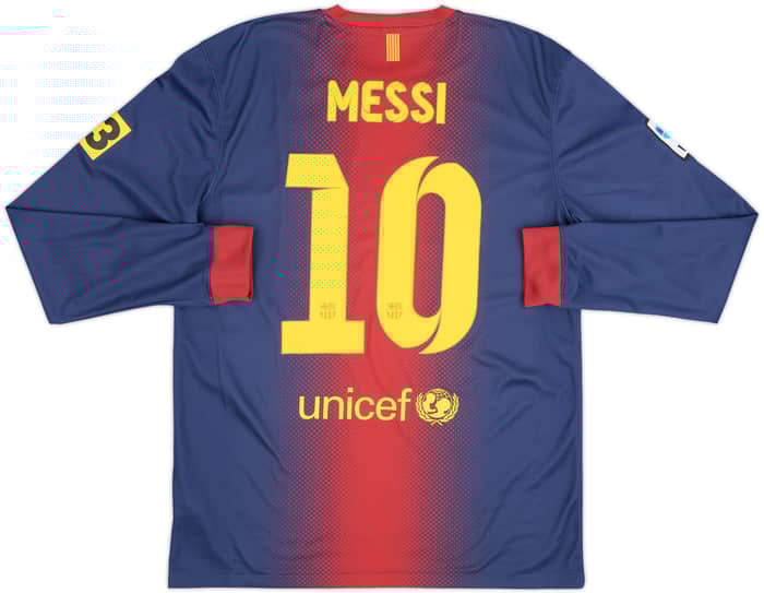 2012-13 Barcelona Local Camiseta Manga Larga Messi #10 - 8/10 - (M)