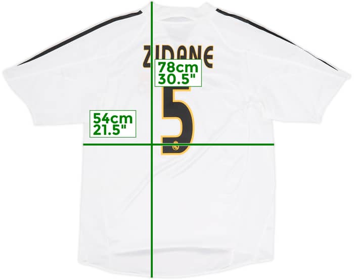 2004-05 Real Madrid Home Shirt Zidane #5 - 8/10 - (M)