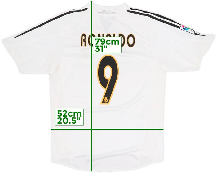 2004-05 Real Madrid Home Shirt Ronaldo #9 - 8/10 - (M)