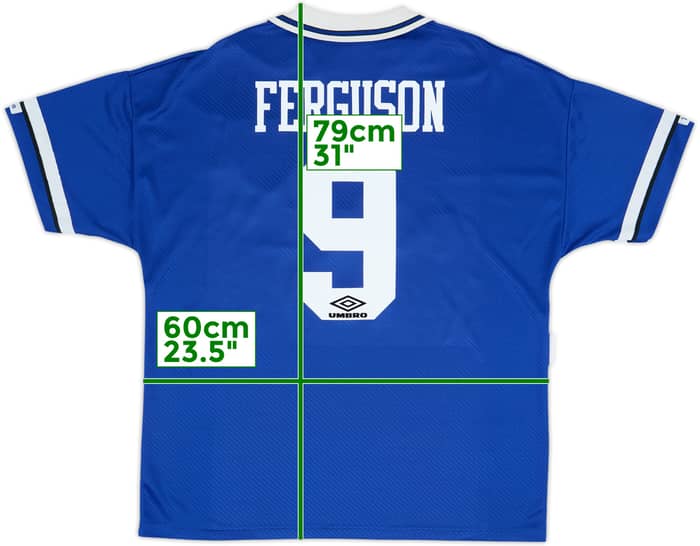 1993-95 Everton Home Shirt Ferguson #9 - 8/10 - (XL)