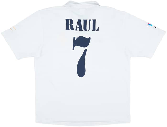 2001 Real Madrid Home Shirt Raul #7 - 9/10 - (L)