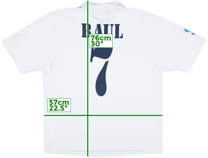 2001 Real Madrid Home Shirt Raul #7 - 9/10 - (L)