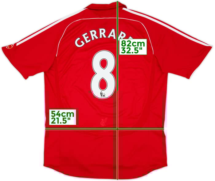 2006-08 Liverpool Camiseta de local Gerrard #8 - 6/10 - (XL)