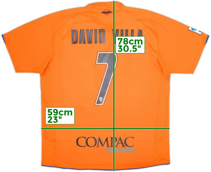 Camiseta de visitante de Valencia 2007-08 David Villa #7 - 8/10 - (XL)