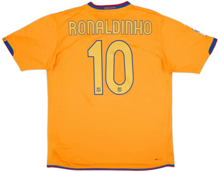 2006-08 Barcelona Away Shirt Ronaldinho #10 - 8/10 - (L)