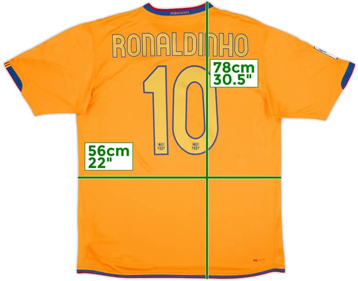 2006-08 Barcelona Away Shirt Ronaldinho #10 - 8/10 - (L)