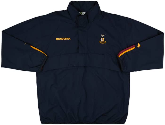 2003-04 Bradford City Diadora 1/4 Zip Hooded Rain Jacket - 8/10 - (XL)
