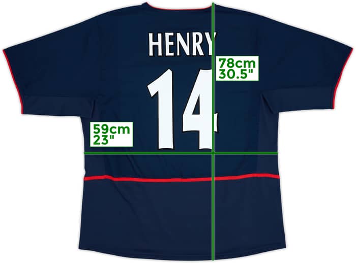 2002-04 Arsenal Camiseta Visitante Henry #14 - 8/10 - (XL)