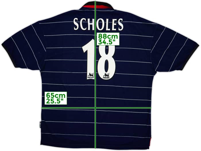 1999-00 Manchester United Away Shirt Scholes #18 - 8/10 - (XXL)