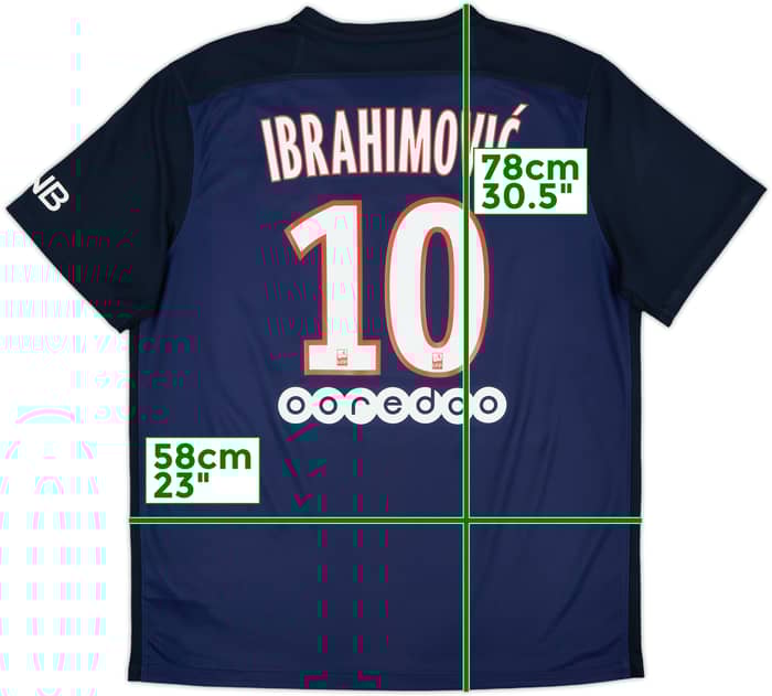 2015-16 Paris Saint-Germain Home Shirt Ibrahimovic #10 - 6/10 - (XL)