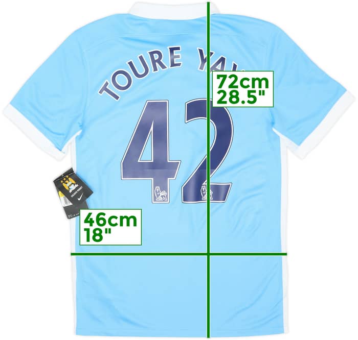 2015-16 Manchester City Home Shirt Toure Yaya #42 (S)