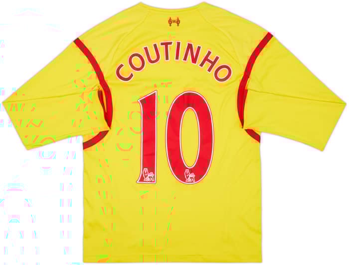 2014-15 Liverpool Away L/S Shirt Coutinho #10 - 6/10 - (S)
