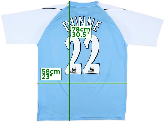 2006-07 Manchester City Home Shirt Dunne #22 - 8/10 - (XL)