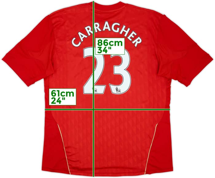 2010-12 Liverpool Home Shirt Carragher #23 - 5/10 - (XXL)