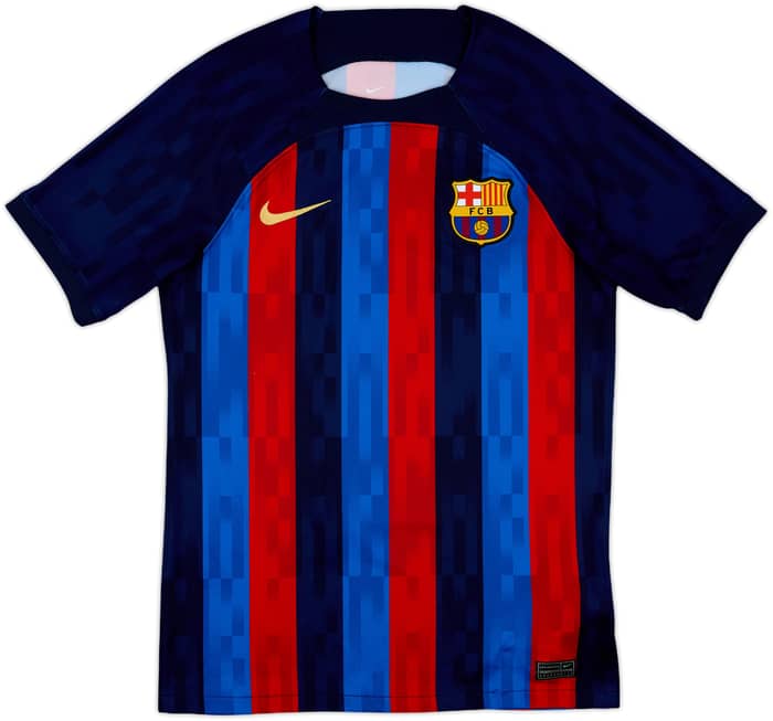 2022-23 Barcelona Home Shirt Lewandowski #9 - 10/10 - (S)