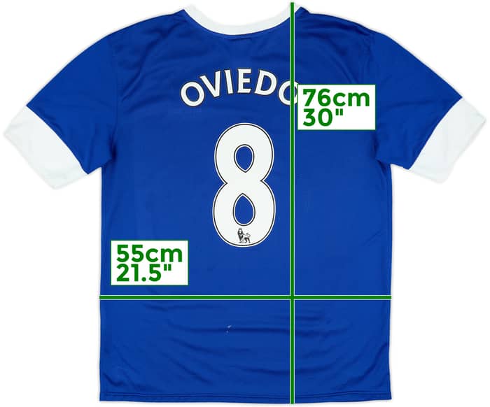 2012-13 Everton Home Shirt Oviedo #8 - 7/10 - (XL)