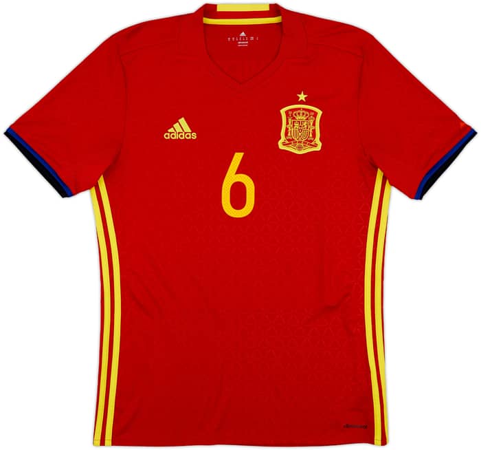 2016-17 Spain Home Shirt A. Iniesta #6 - 8/10 - (M)