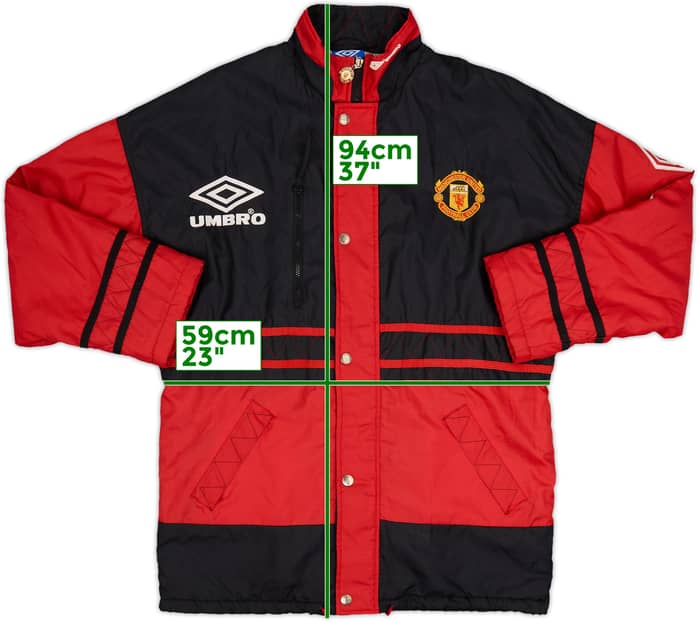 1996-97 Manchester United Umbro Padded Bench Coat - 8/10 - (M)