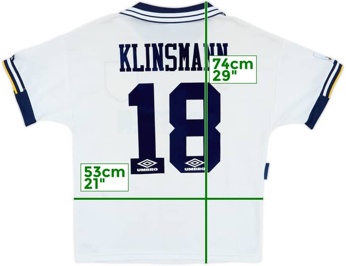 1993-95 Tottenham Home Shirt Klinsmann #18 - 8/10 - (M)