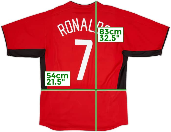 2002-04 Manchester United Home Shirt Ronaldo #7 - 8/10 - (L)