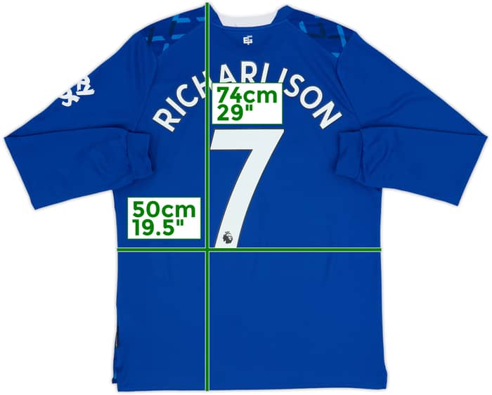 2019-20 Everton Home L/S Shirt Richarlison #7 - 9/10 - (L)