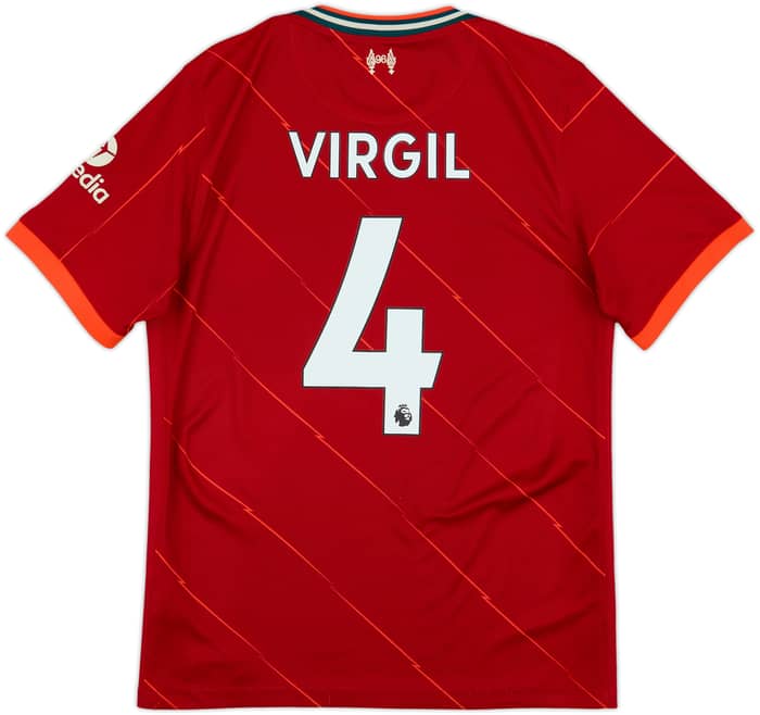 2021-22 Liverpool Home Shirt Virgil #4 - 7/10 - (M)