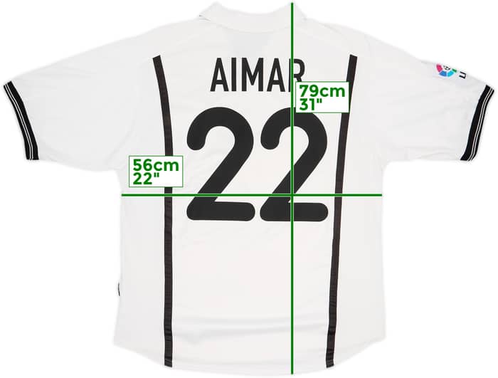 2000-01 Valencia Home Shirt Aimar #22 - 8/10 - (L)