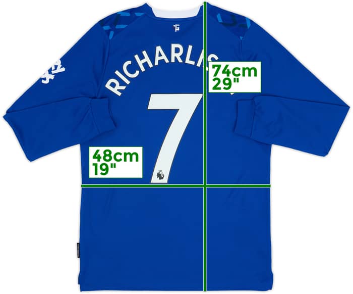 2019-20 Everton Home L/S Shirt Richarlison #7 - 9/10 - (M)
