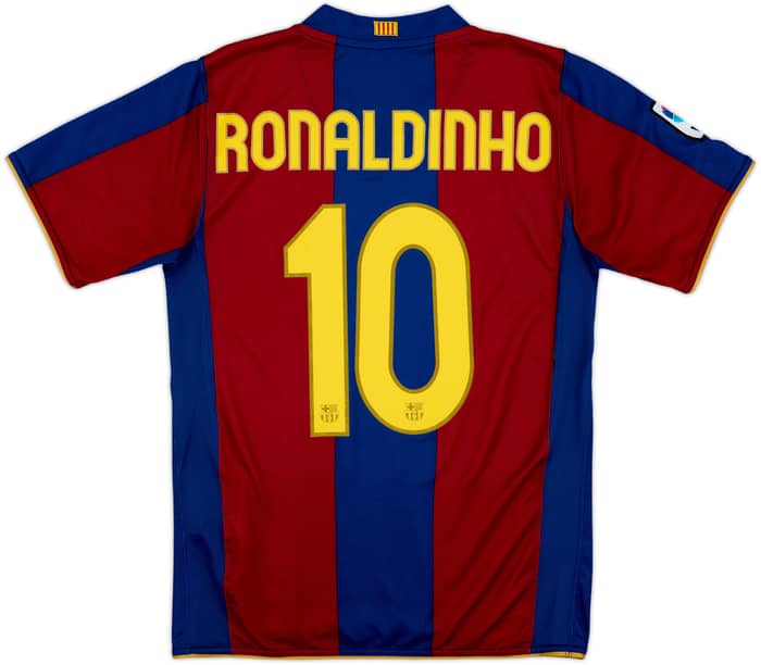 2007-08 Barcelona Home Shirt Ronaldinho #10 - 8/10 - (S)