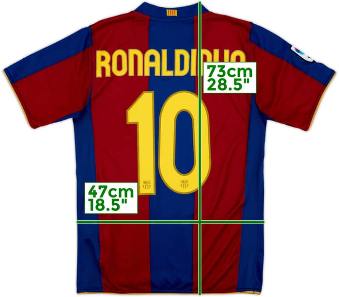 2007-08 Barcelona Home Shirt Ronaldinho #10 - 8/10 - (S)