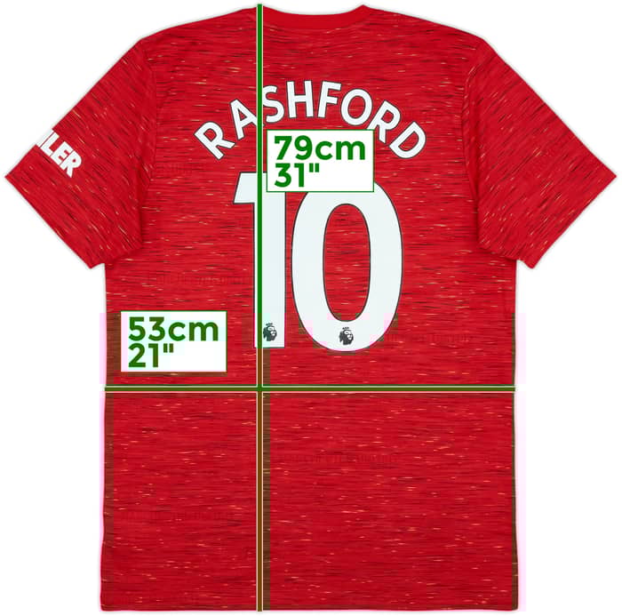 2020-21 Manchester United Home Shirt Rashford #10 - 8/10 - (L)