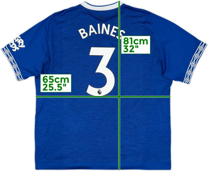 2018-19 Everton Home Shirt Baines #3 - 7/10 - (3XL)