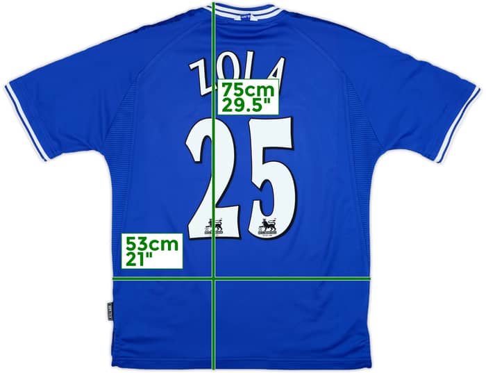 1999-01 Chelsea Home Shirt Zola #25 - 8/10 - (L)