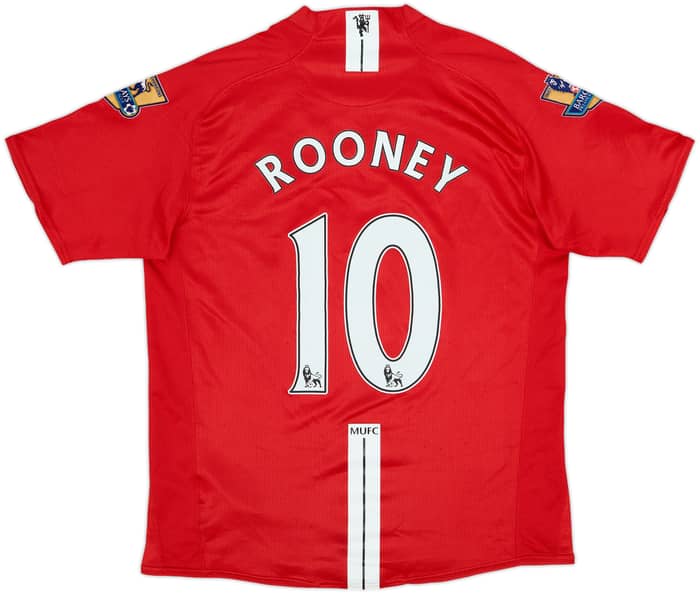 2007-09 Manchester United Home Shirt Rooney #10 - 8/10 - (M)
